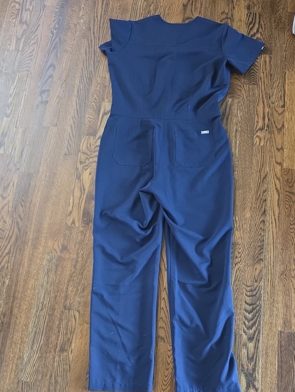 Figs Navy Zip-Front Scrub Jumpsuit - Picture 8 of 10